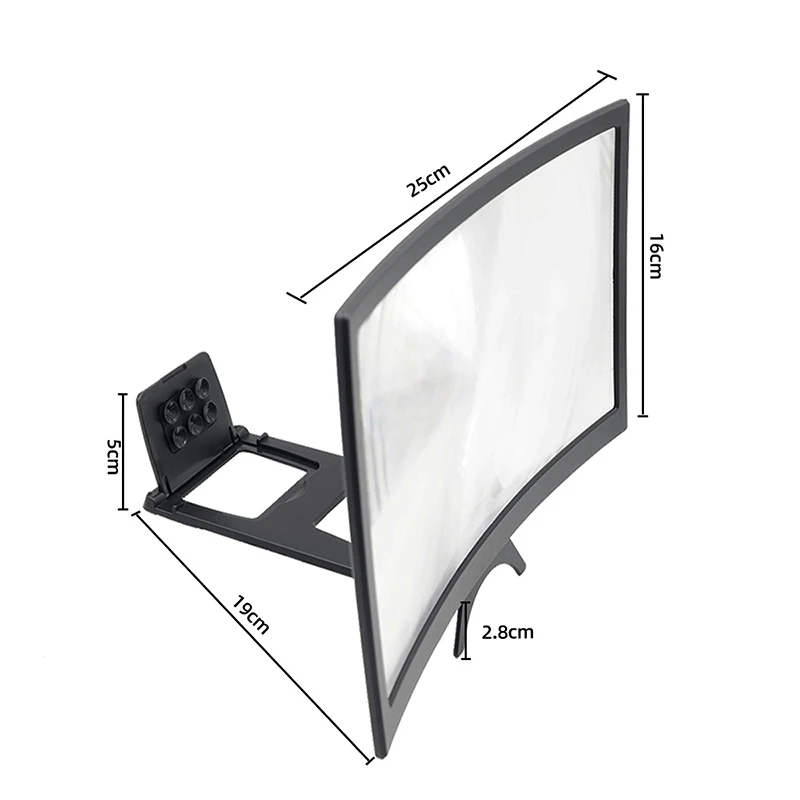 

12/14in HD Phone Screen Magnifier Curved Screen Magnifier Video Magnification Mobile Phone Stands Holders Bracket Accessories