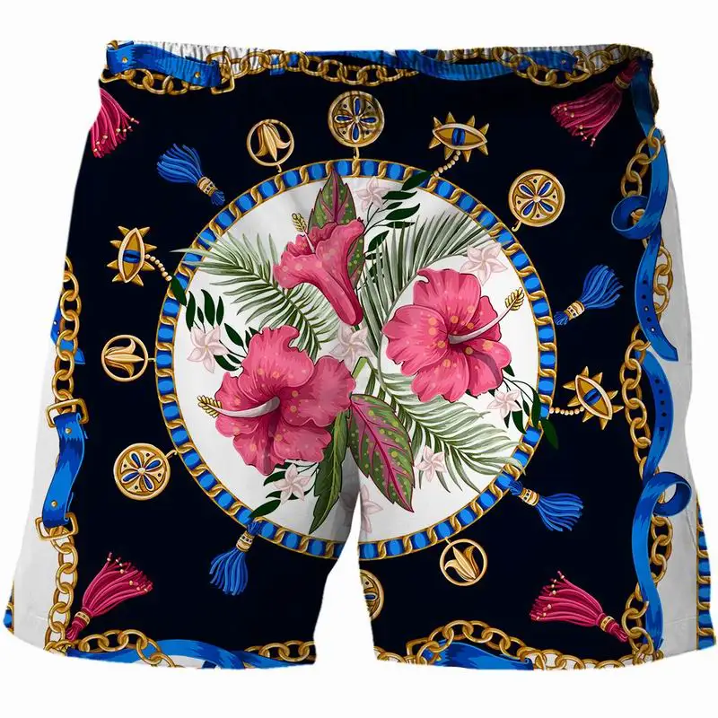 

Fashion hot Chain 3D printing Mens Swimwear Swim Shorts Trunks Beach Board Shorts Swimming Pants Swimsuits Mens Running Sports