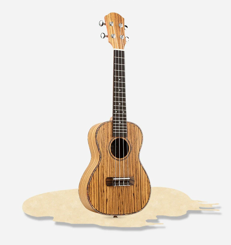 Горячая Распродажа 23 дюймов 4 струны Зебра деревянная Гавайская гитара палисандр