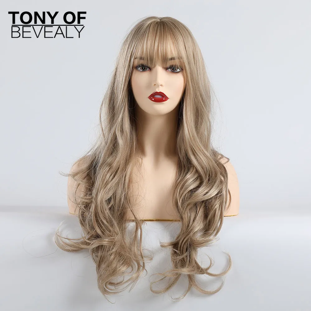 Женские синтетические парики светлого цвета длинные волнистые натуральные