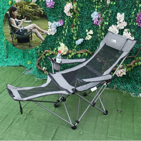 저렴한 야외 접이식 의자 휴대용 초경량 앉고 누워 이중 목적 의자 낮잠 의자 레저 비치 의자 낚시 의자