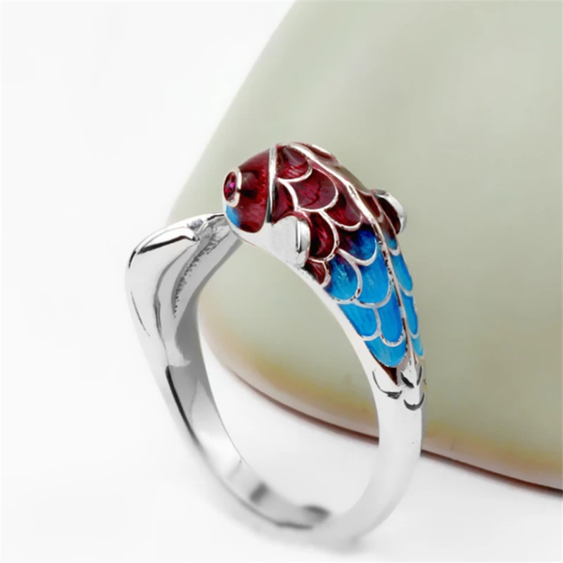 Женское кольцо с эмалированной кромкой регулируемое из серебра и 925 пробы 2020 |