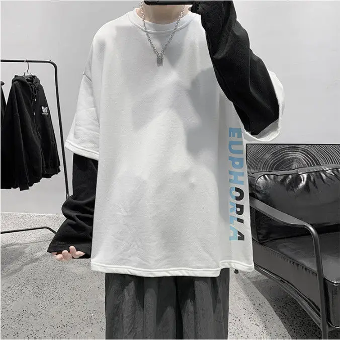 Модные розовые футболки в японском стиле Харадзюку хип-хоп для мужчин и женщин