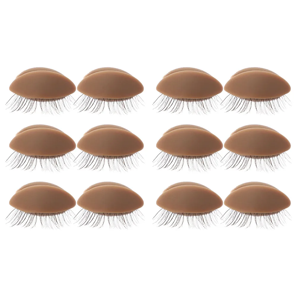 

6 Pairs Makeup Lash Extension Eyelash Mannequin Practice Kit Replacement Eyelids