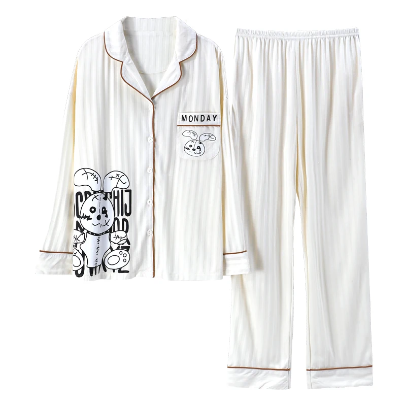 Пижама Хлопковая женская/Мужская с длинным рукавом на осень/зиму | Мужская одежда