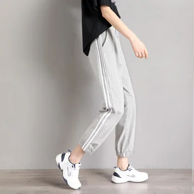 

Sports pants female students Korean version of loose nine points were thin spring and autumn wild ins beamed casual harem pants