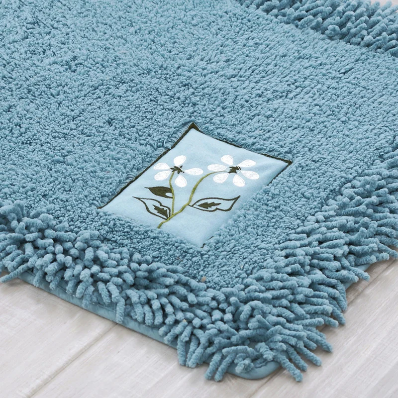 

Soft Foot Pads Oval Rectangle Bathroom Kitchen Water Absorption Thick Mat Livingroom Decoration Carpet Chenille Non-Slip Rugs