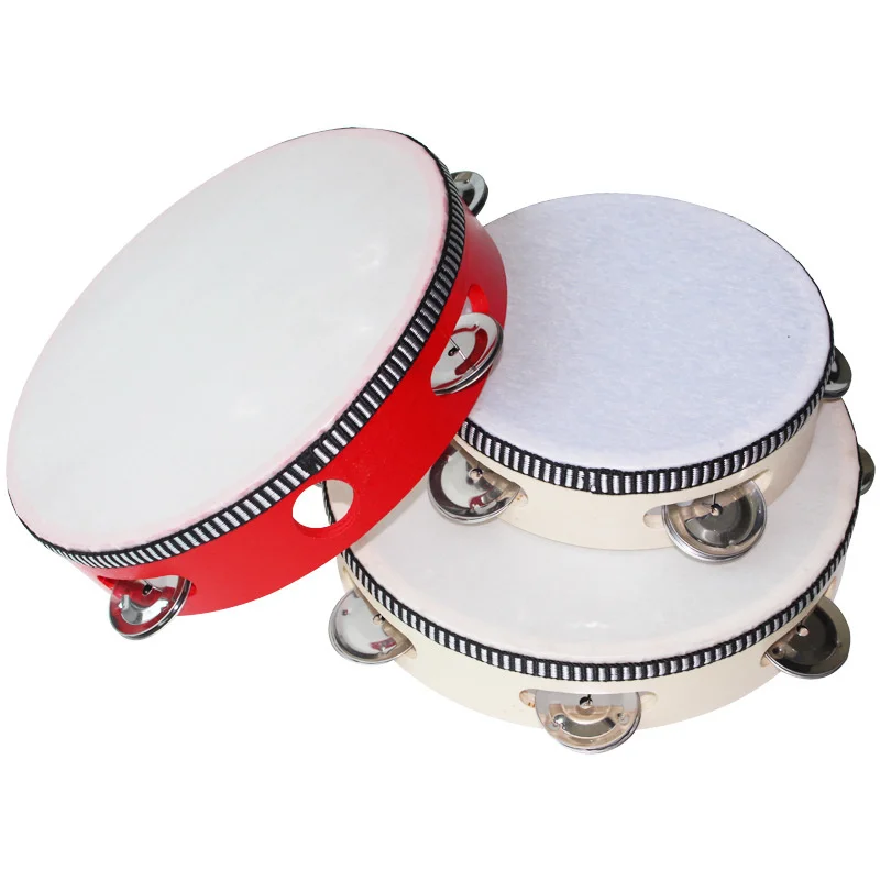 

Educational Musical Tambourine Drum for Children Instruments Wooden Tambourine Precussion Lightweight Kids Durable Tambourine