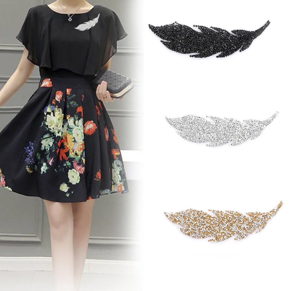 1 шт. высококачественные нашивки в виде листьев стразы железные термопереводные