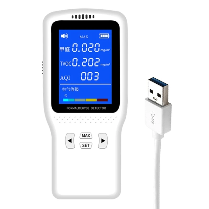 

Air Quality Tester, Air Quality Monitor Indoor,Formaldehyde Detector, Detect & Test Indoor Pollution TVOC AQI M4YD