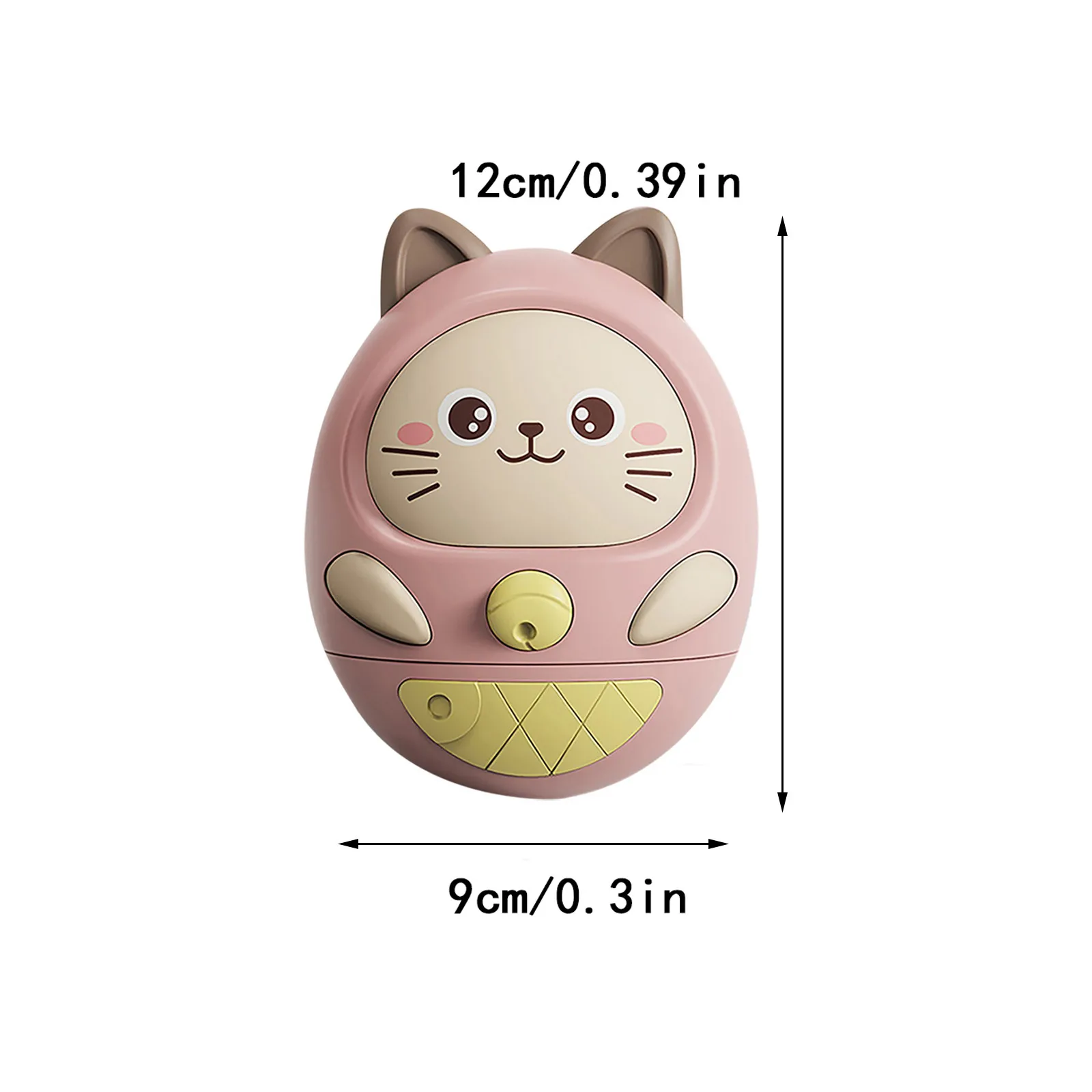 

Adorable Tumbler Toy Cat Modelling 0-1 Year Old Newborn Baby Rattle Light Music Boy And Girl Early Education Toy