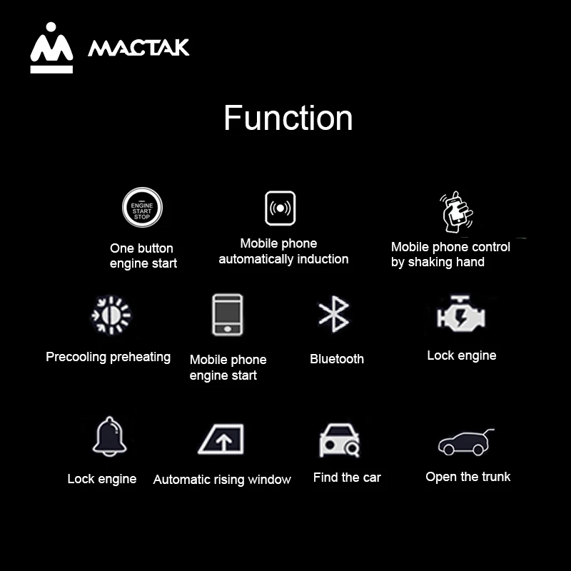 MCATAK Автосигнализация совместима с системой Starline Android удаленный Центральный замок бесключевая запись PKE старт стоп Смартфон пульт дистанционного управления