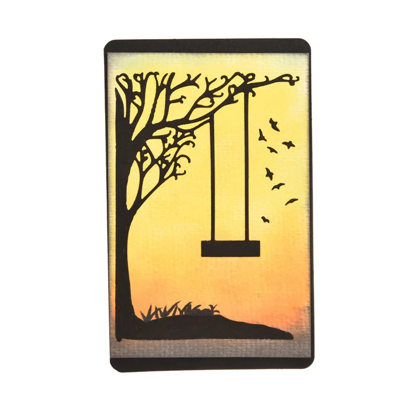 YaMinSanNiO осенние штампы дерево качели дикие металлические Вырубные Скрапбукинг