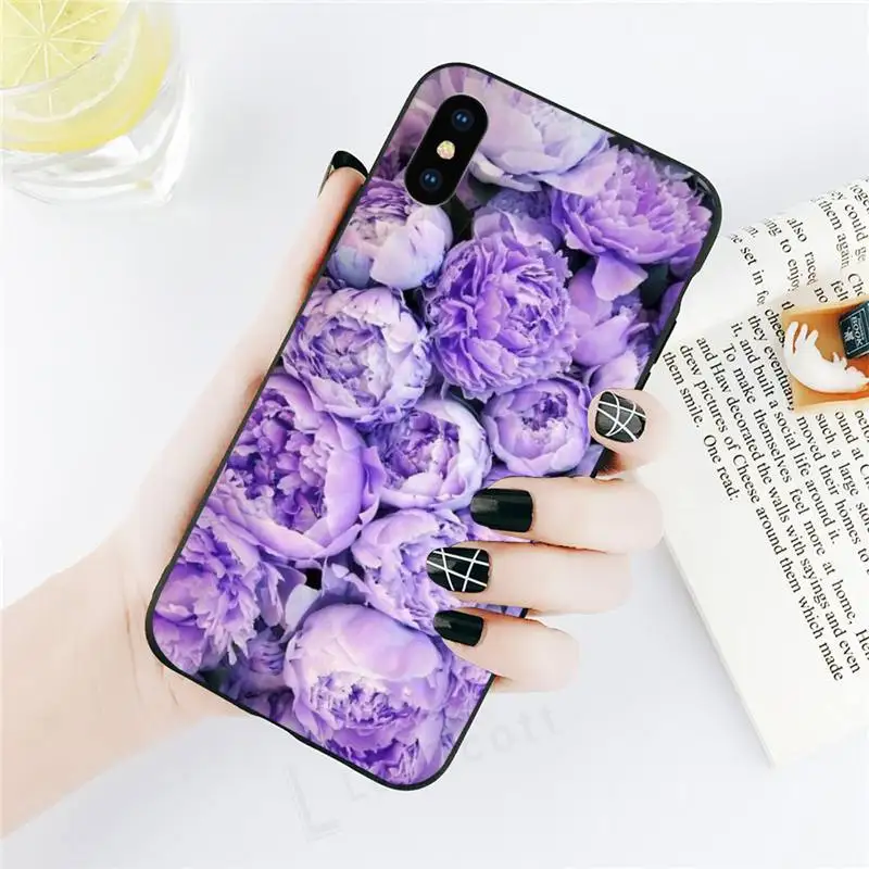 

Flower Pink Purple Peony Rose Phone Case for iPhone 11 12 pro XS MAX 8 7 6 6S Plus X 5S SE 2020 XR