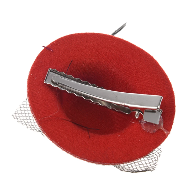 Женские вечерние Стразы Декор черное перо красный Мини топ головной убор заколка