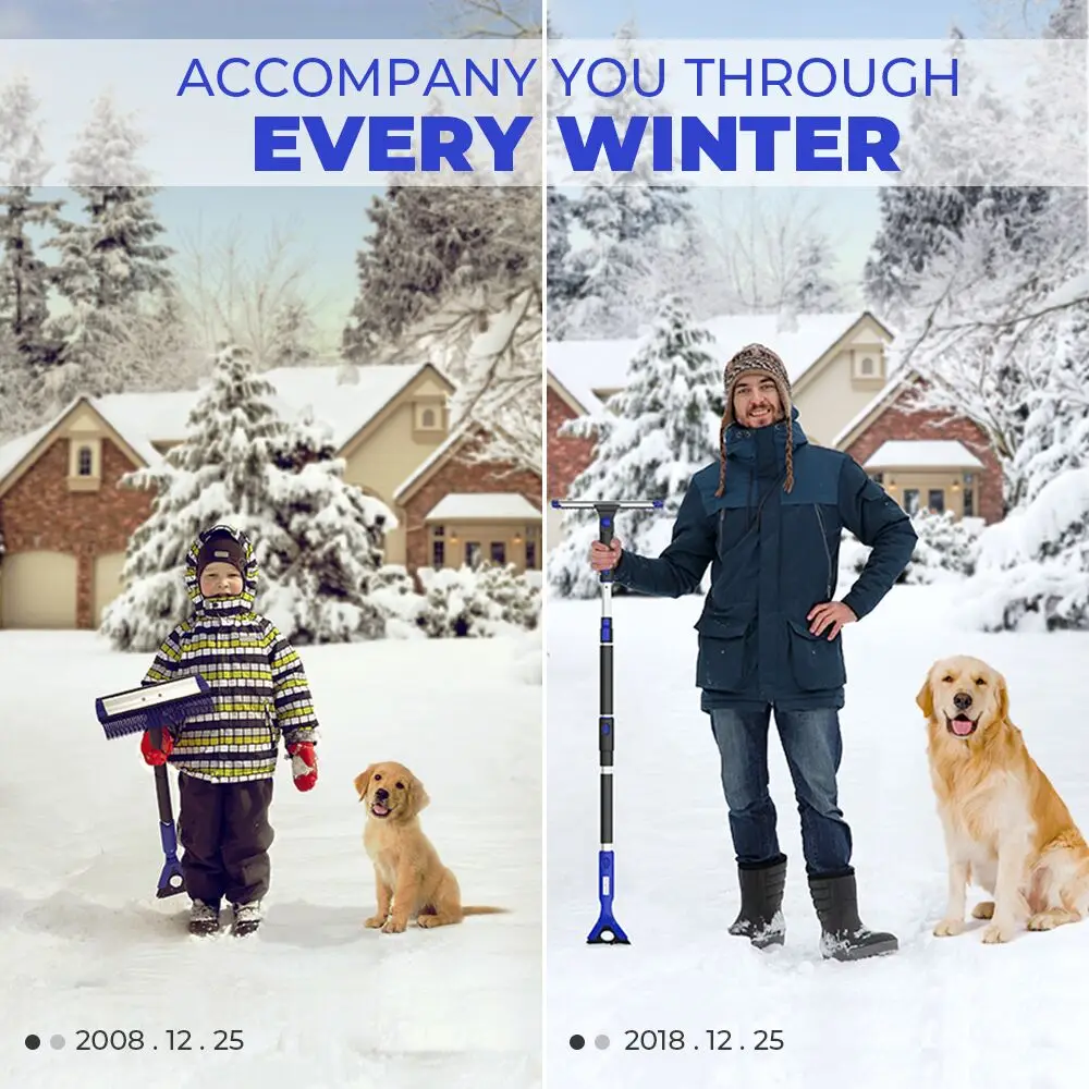4-в-1 выдвижной снег лопата лед скребок для автомобиля Стекло щетка очистки снега