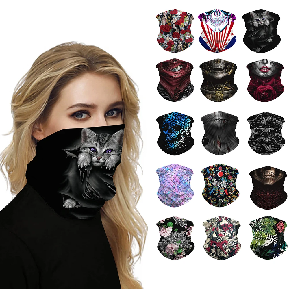 Волшебная повязка на голову с цифровым цветочным принтом шарф для верховой езды