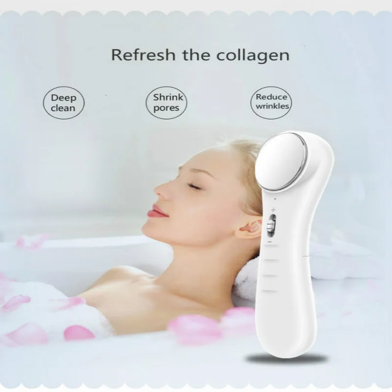 Новая портативная ультразвуковая ионная машина для красоты лица Очищающий