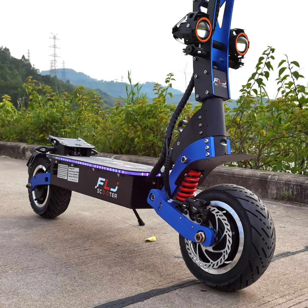 

FLJ 6000W Dual Motors 60V 100-150kms range Off Road Tire top quality SK3 Adults Powerful Electric scooter