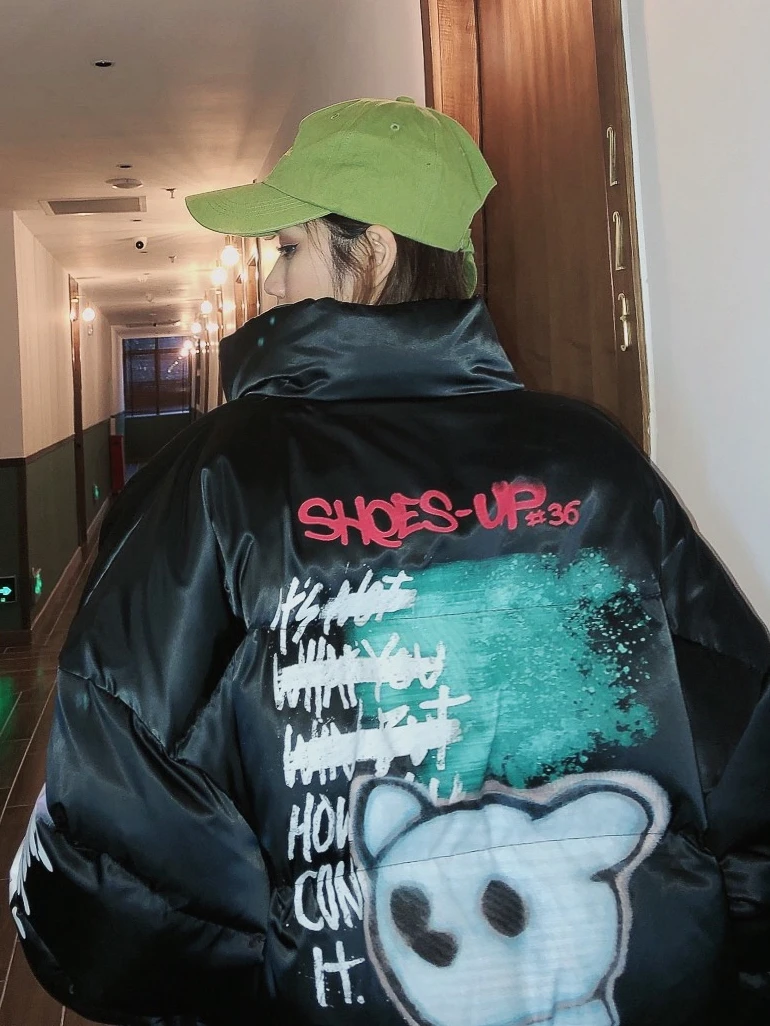 2019 зимнее утолщенное пальто в уличном стиле свободное хлопковое готическом