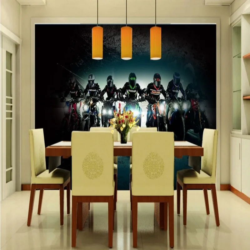 Пользовательские обои тема бар креативность Прохладный мотоцикл Обои Настенная фреска спальня фон Декор обои