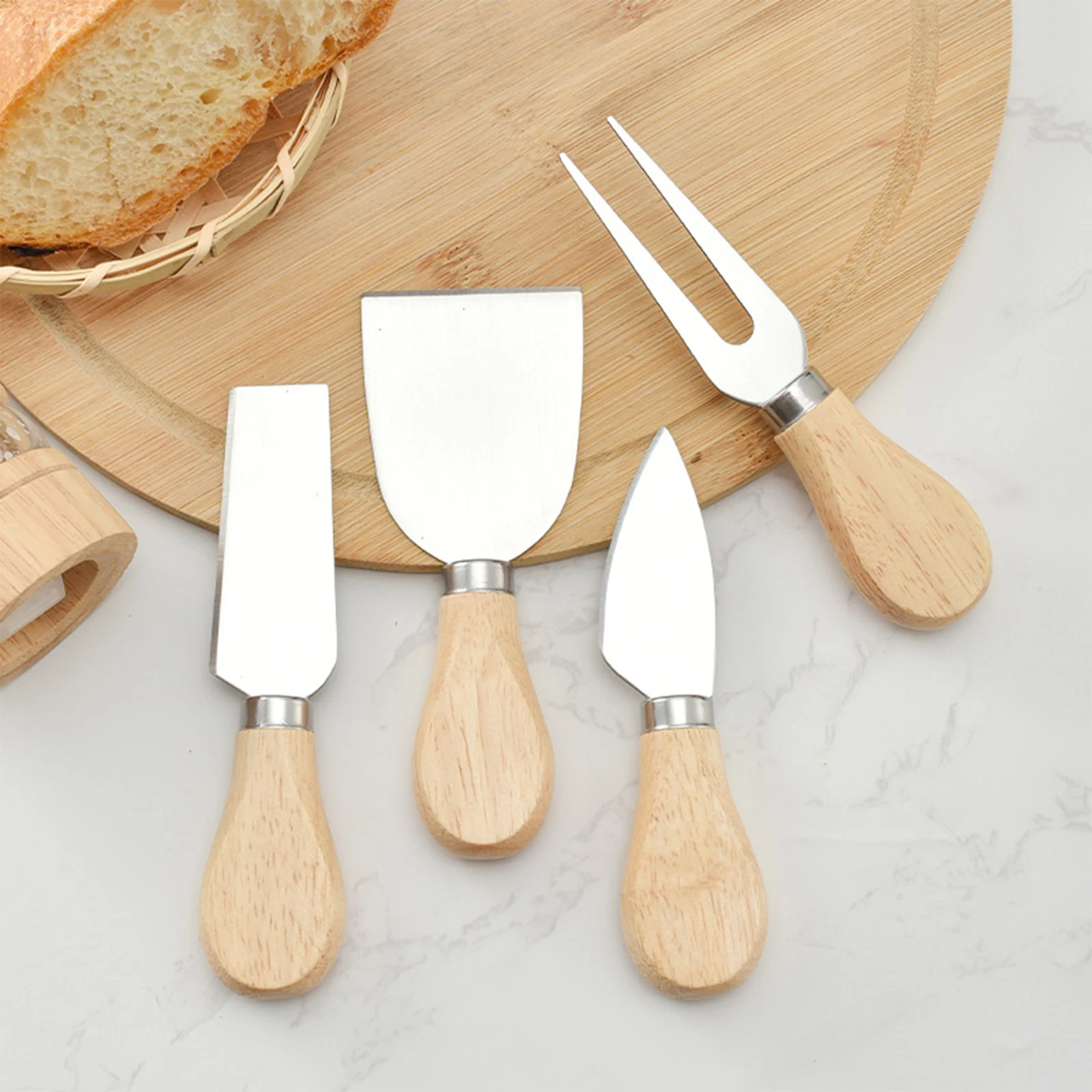 

Cheese Knife Gift Sets Bard Set Oak Bamboo Cheese Cutter Knife Slicer Kitchen Accessories Cheedse Cutter Useful Cooking Tools