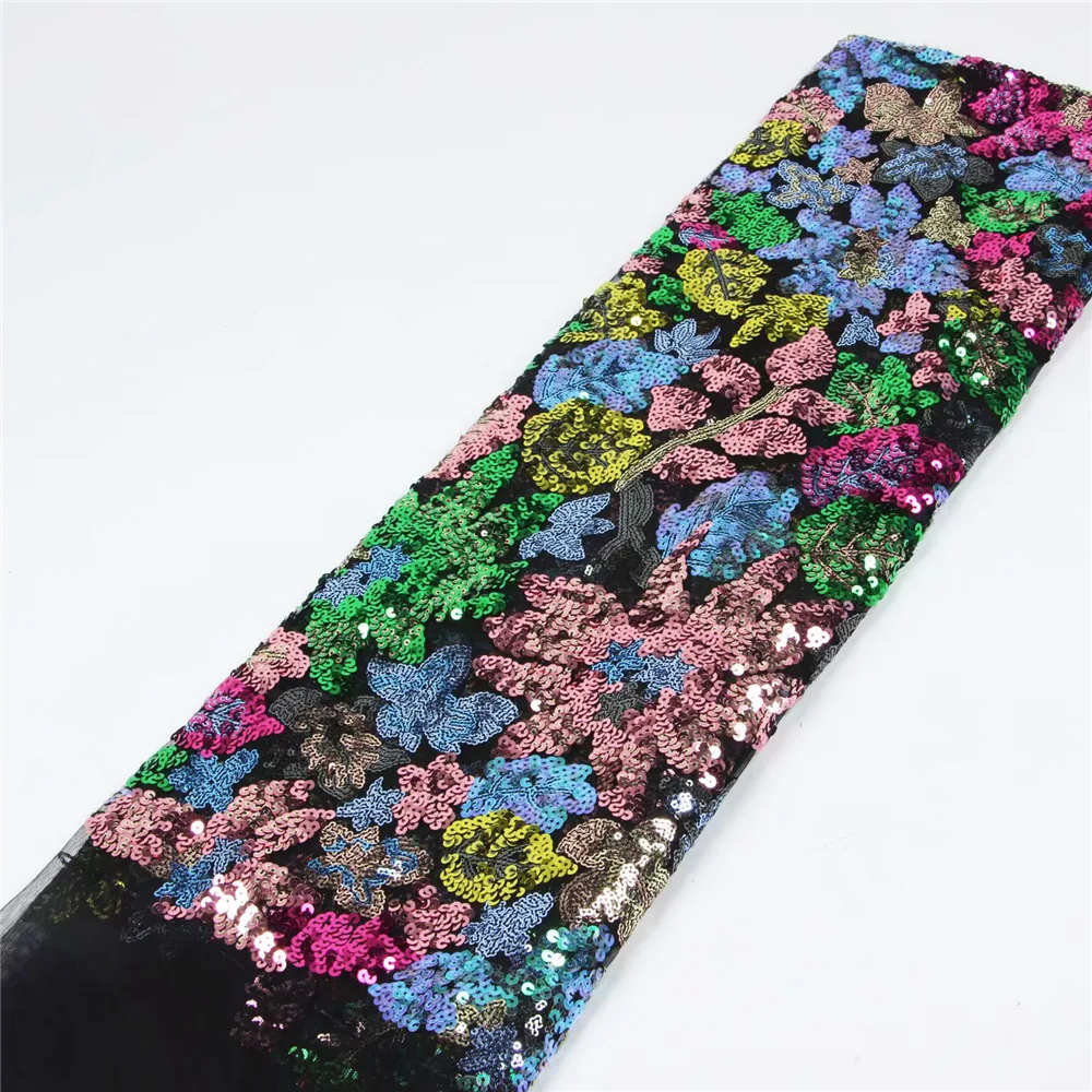 Высококачественная черная сетчатая кружевная ткань африканские Красочные