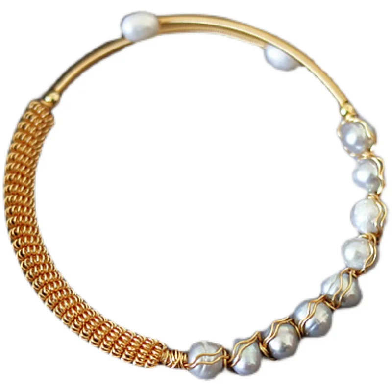 

zq Artistic Temperament Freshwater Pearl Bracelet Handmade Winding Personalized Bracelet