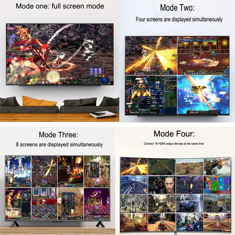 16x1 HDMI мульти зритель экран сплиттер HDMI изображение мультизритель 16 в 1 из 1080P игры HD Дисплей аудио видео конвертер ПК к ТВ