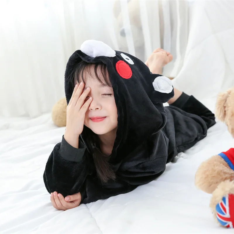 

Kids Onesies Hooded Pajamas Children Sleepwear Boys Girls Kumamon Bear Animal Anime Pyjama Pijama Flannel Nightwear Clothes