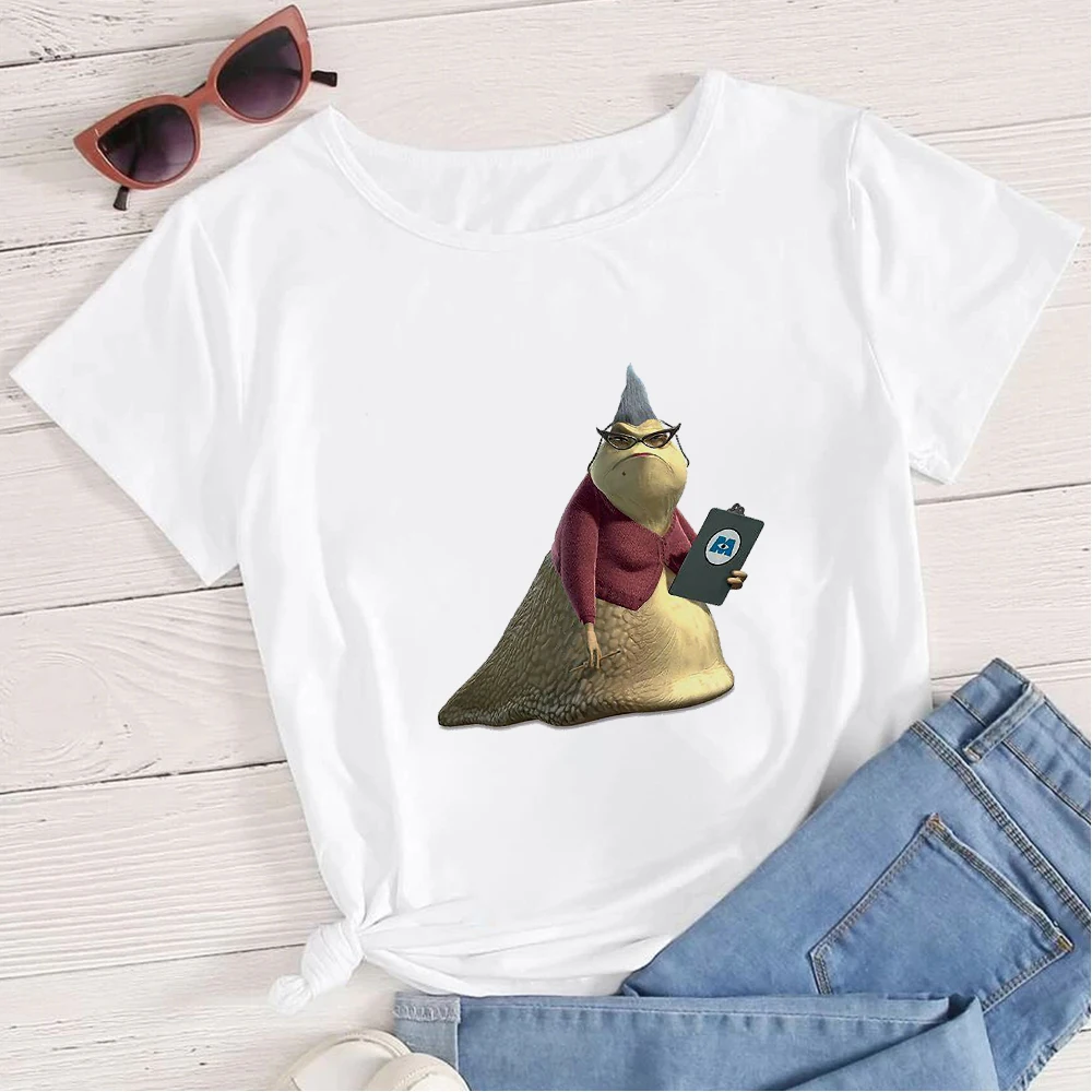 

Monsters University Girl Printed T Shirts Ulzzang Fashion Cute Oversize Hipster Short Sleeve Poland Crewneck Tshirt Summer Top