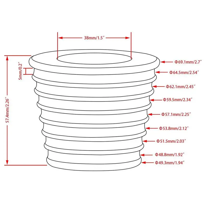 

38mm Fits Umbrella Pole Diameter For Patio Table Hole Opening Or Parasol Base Stand Patio Table Umbrella Cone Wedge Ring Plug