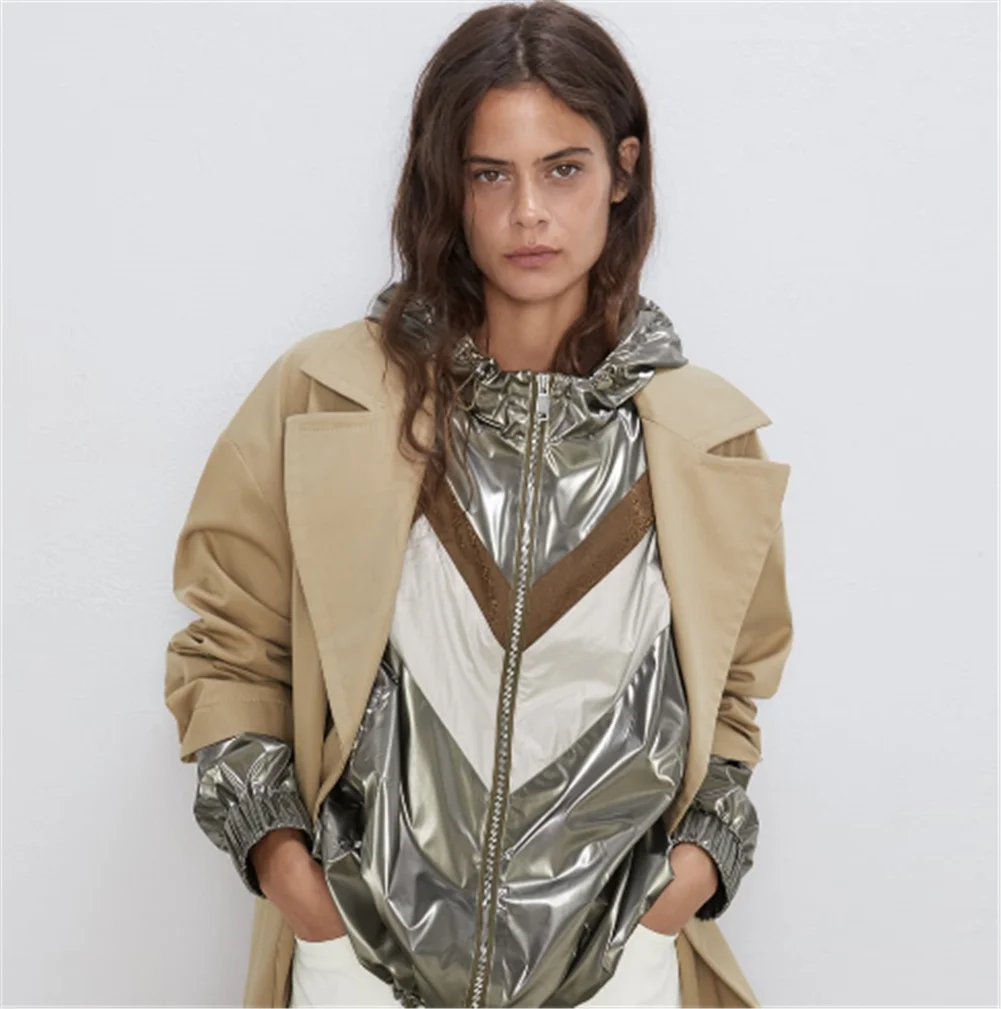 Женский жакет с воротником стойкой ZA Осенний подходящий в богемном стиле