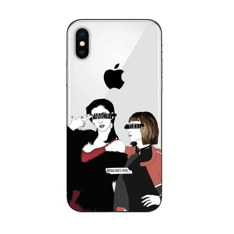 TPU Для iPhone X Fundas для iPhone 5 5S SE 6 6S 7 8 Plus ТВ серии деньги Heist дом бумажная упаковка крутая мультяшная задняя крышка - Цвет: TPU
