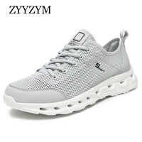 zyyzym summer mesh shoes men breathable hollow casual running lightweight eur size 39 48