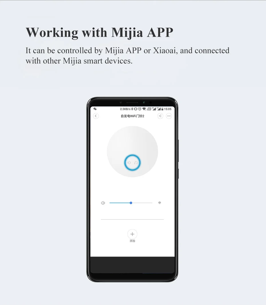 Xiaomi Mijia Linptech wifi самогенерирующийся беспроводной дверной звонок работает с приложением Mijia умное управление функцией памяти AC 110-240V