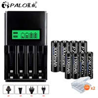 palo smart charger quick lcd battery charger for aa aaa nimh nicd reachargeable battery 4pcs aa batteries 4pcs aaa batteries