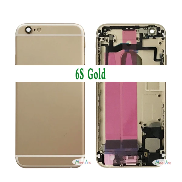 Высокое качество для iphone 6 6G или 6S Задняя средняя рамка Шасси Полный Корпус в сборе крышка батареи задняя дверь с гибким кабелем - Цвет: 6S Gold