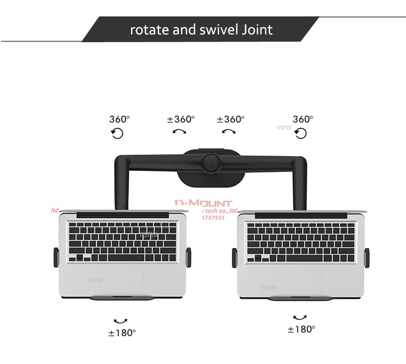 

OL-13L aluminum silver Ergonomics 10"-17" double laptop stand desktop PC bracket computer notebook mount dual arm