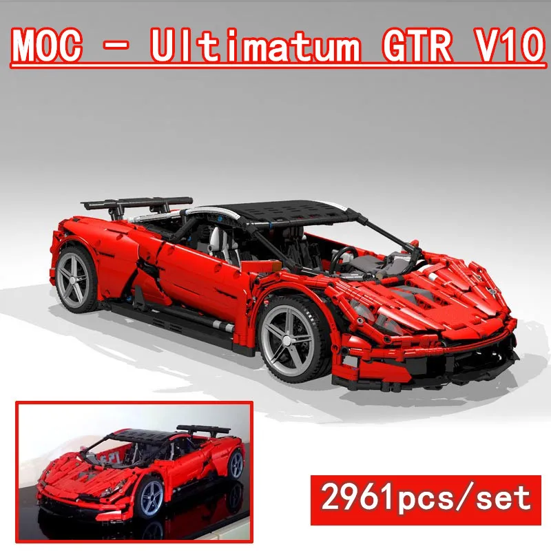 red Новая технология серии MOC-14052 Ultimatum GTR V10 спортивные автомобильные строительные блоки кирпичи diy игрушка подарок на день рождения Рождество - Цвет: red