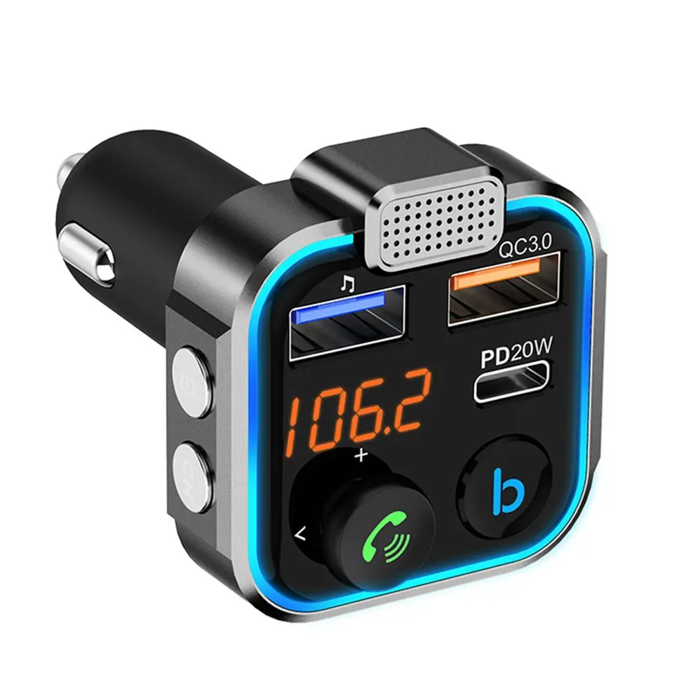 

Mp3-плеер BT23, автомобильный FM-передатчик, U-диск, ритм, музыка, атмосфера, подсветка, с пятью клавишами