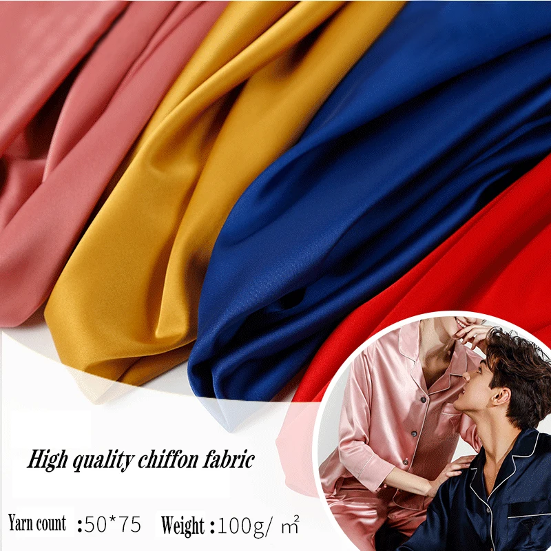 

Matte stretch satin fabric Plain chiffon imitation silk stretch satin sling pajama shirt fabric
