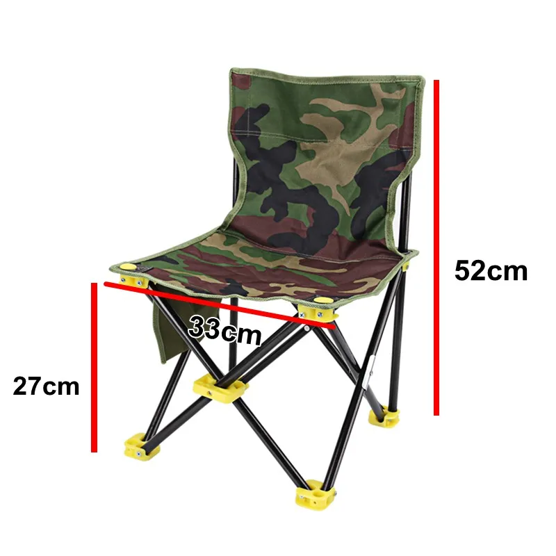 Portable Camo Fabric Fishing Chair Thicken Canvas Seat Folding Stool Household Outdoor Reinforce Metallic Framework Small | Мебель