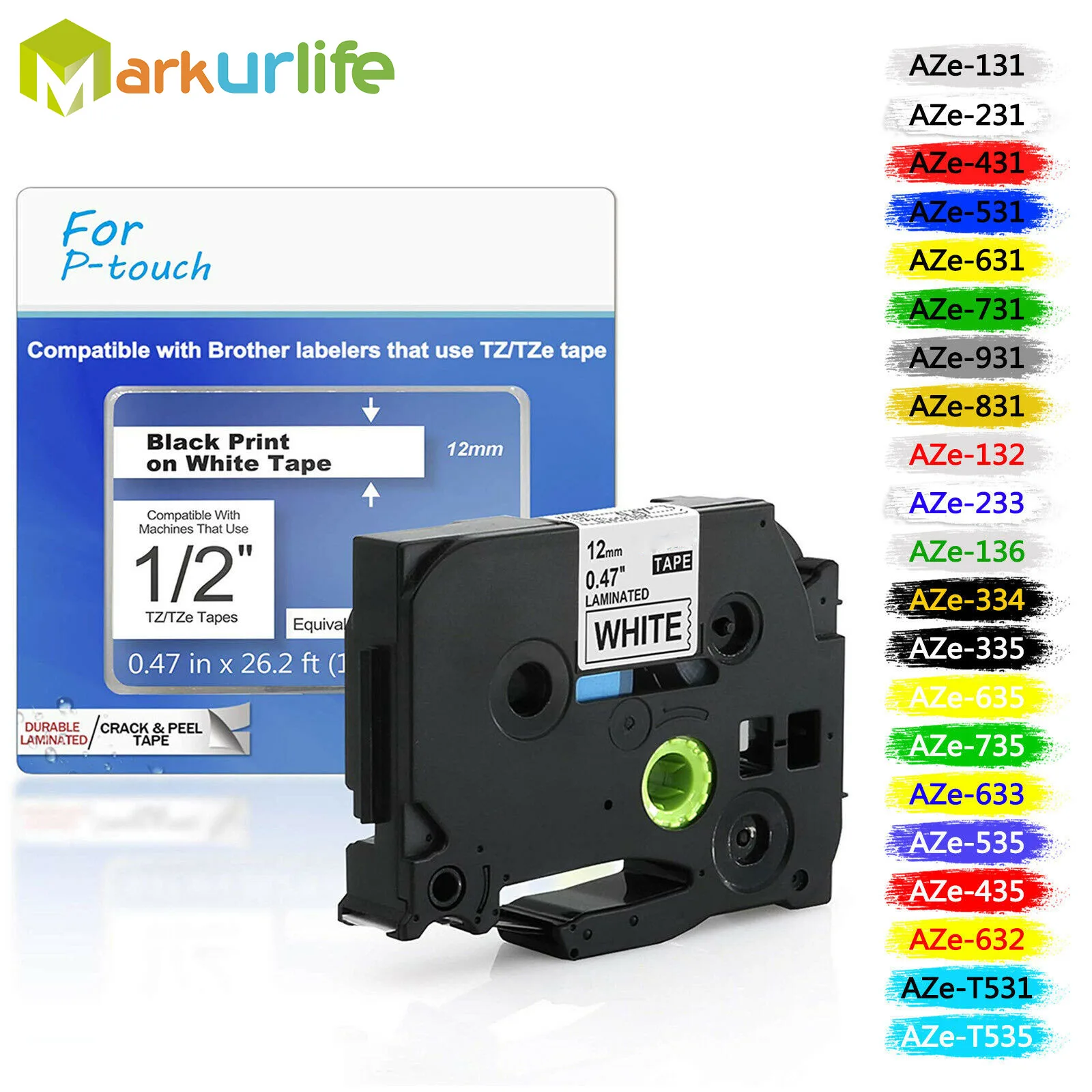 31 color tze Label Tape compatible Brother P-touch Printers Tze231 Tze-231 12mm for P Touch Tze PT Labeler tz231 231 | Компьютеры и