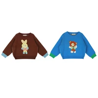 autumn and winter cartoon animal children sweater baby boy girl top sweatershirt cute bear bunny embroidery casual clothes