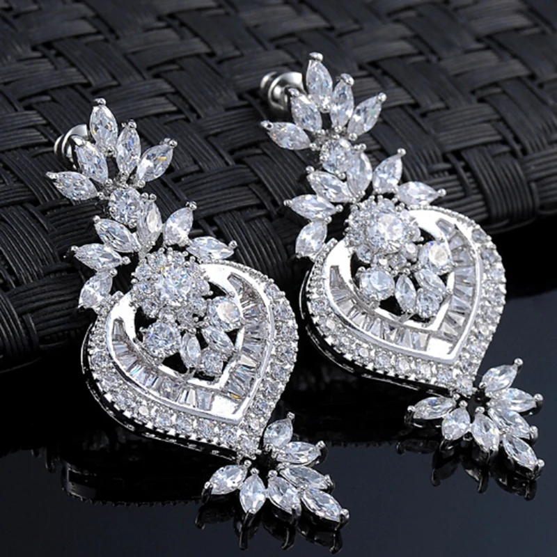 Серьги подвески Uilz из розового золота женские роскошные длинные висячие