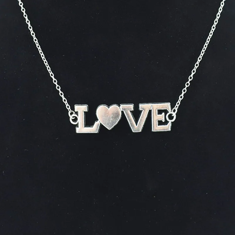Vintage Metal Letter Heart LOVE Pendant Chain Necklaces Diy Girl Women Valentine's Day Gift Jewelry Making | Украшения и