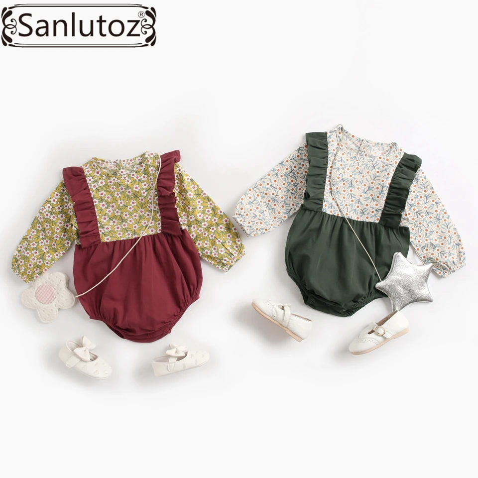 Sanlutoz/Одежда для маленьких девочек милое платье Комбинезон малышей с длинными