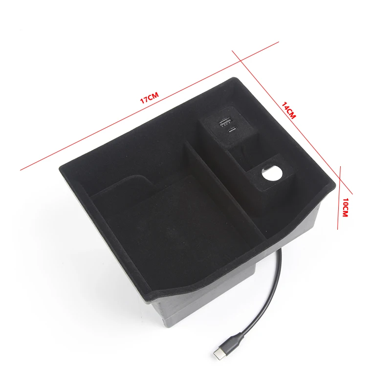 

For Tesla Model 3 Y 2021 Car Central Armrest Storage Box With USB Hub Extender Charger Center Console Organizer Accessories