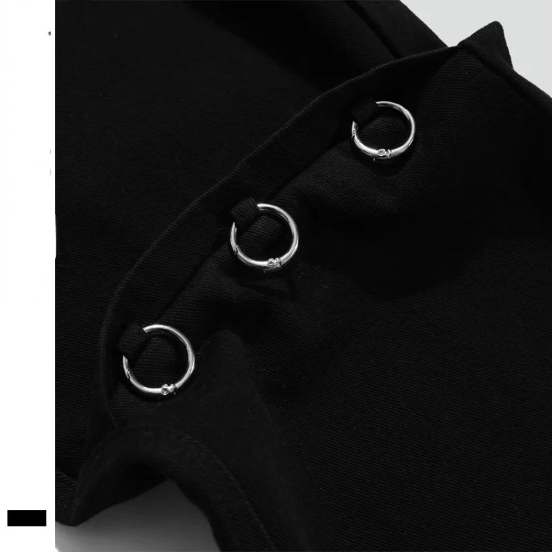 2021 Dark Streetwear Metal Buckle Punk Men Baggy Jeans Trousers Hip Hop Y2K Casual Straight Loose Denim Pants Pantalones Hombre